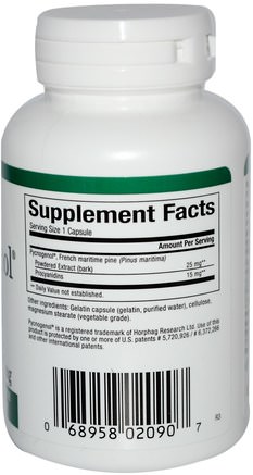 Pycnogenol, 25 mg, 60 Capsules by Natural Factors-Kosttillskott, Pyknogenol