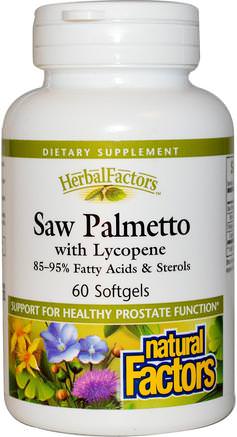 Saw Palmetto, with Lycopene, 60 Softgels by Natural Factors-Kosttillskott, Antioxidanter, Lykopen, Hälsa, Män