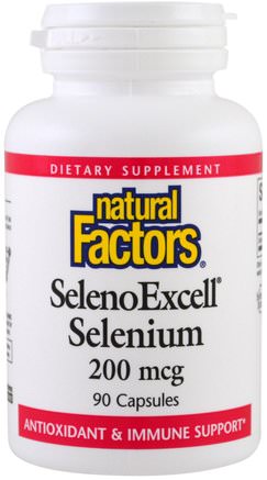 SelenoExcell, Selenium, 200 mcg, 90 Capsules by Natural Factors-Kosttillskott, Antioxidanter, Selen