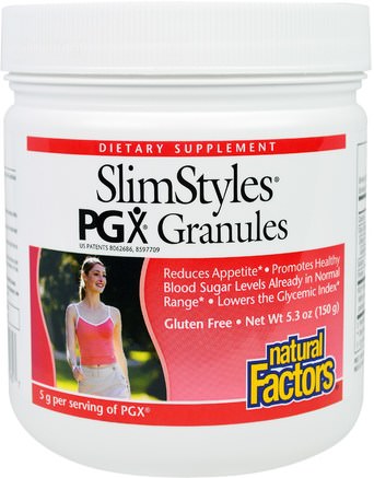 SlimStyles, PGX Granules, Unflavored, 5.3 oz (150 g) by Natural Factors-Kosttillskott, Fiber, Glukomannan (Konjacrot), Glucomannan (Konjac Rot) Pulver, Pgx