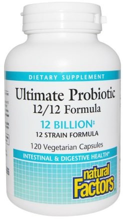 Ultimate Probiotic, 12/12 Formula, 120 Vegetarian Capsules by Natural Factors-Kosttillskott, Probiotika