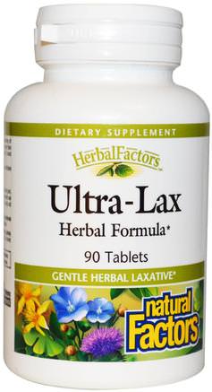 Ultra-Lax, Herbal Formula, 90 Tablets by Natural Factors-Hälsa, Förstoppning