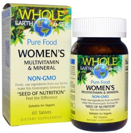 Whole Earth & Sea, Womens Multivitamin & Mineral, 60 Tablets by Natural Factors-Vitaminer, Kvinnor Multivitaminer