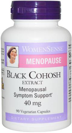 WomenSense, Menopause, Black Cohosh Extract, 40 mg, 90 Veggie Caps by Natural Factors-Hälsa, Kvinnor, Svart Cohosh, Klimakteriet