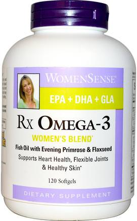 WomenSense, RxOmega-3, 120 Enteripure Softgels by Natural Factors-Kosttillskott, Efa Omega 3 6 9 (Epa Dha), Primroseolja, Primrosolja, Linfrö