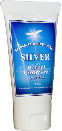Silver Herbal Ointment, 250 PPM, 1.5 oz by Natural Path Silver Wings-Kosttillskott, Kolloidalt Silver, Hud