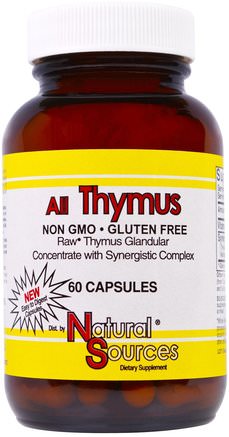 All Thymus, 60 Capsules by Natural Sources-Kosttillskott, Tymus, Kall Influensa Och Virus, Immunsystem