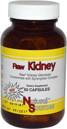 Raw Kidney, 60 Capsules by Natural Sources-Kosttillskott, Nötkreaturprodukter