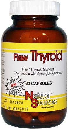 Raw Thyroid, 60 Capsules by Natural Sources-Kosttillskott, Nötkreaturprodukter, Hälsa, Sköldkörtel