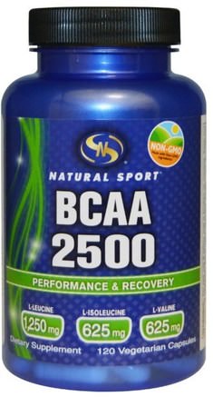 BCAA 2500, 120 Veggie Caps by Natural Sport-Kosttillskott, Aminosyror, Bcaa (Förgrenad Aminosyra)