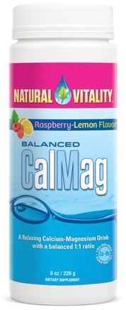Balanced CalMag, Organic Raspberry-Lemon Flavor, 8 oz (226 g) by Natural Vitality-Kosttillskott, Mineraler, Kalcium Och Magnesium