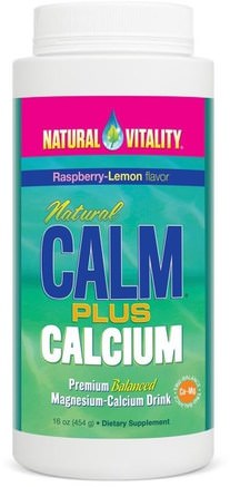 Natural Calm Plus Calcium, Organic Raspberry-Lemon Flavor, 16 oz (454 g) by Natural Vitality-Kosttillskott, Mineraler, Kalcium Och Magnesium, Naturlig Lugn