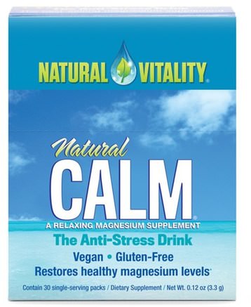 Natural Calm, The Anti-Stress Drink, Original (Unflavored), 30 Single-Serving Packs, 0.12 oz (3.3 g) by Natural Vitality-Hälsa, Naturlig Lugn, Anti Stress