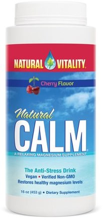 Natural Calm, The Anti-Stress Drink, Cherry Flavor, 16 oz (453 g) by Natural Vitality-Kosttillskott, Mineraler, Magnesium, Naturlig Lugn