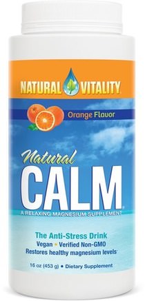 Natural Calm, The Anti-Stress Drink, Organic Orange Flavor, 16 oz (453 g) by Natural Vitality-Kosttillskott, Mineraler, Magnesium, Naturlig Lugn