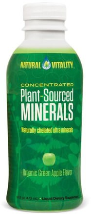 Plant-Sourced Minerals, Organic Green Apple Flavor, 16 fl oz (473 ml) by Natural Vitality-Kosttillskott, Mineraler, Fler Mineraler, Flytande Mineraler