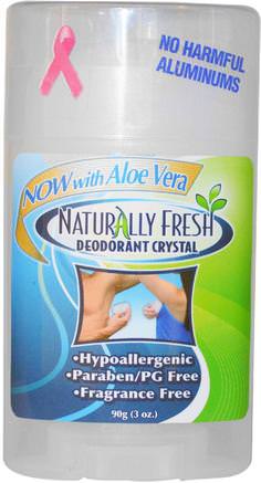 Deodorant Crystal, Fragrance Free, 3 oz (90 g) by Naturally Fresh-Bad, Skönhet, Deodorant