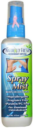 Spray Mist, Body Deodorant, 4 fl oz (120 ml) by Naturally Fresh-Bad, Skönhet, Deodorant Spray