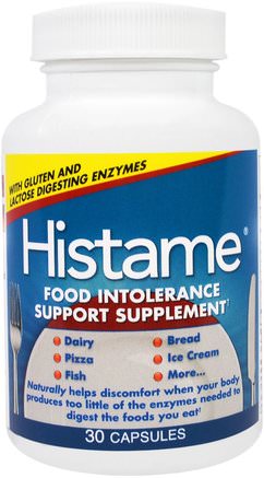 Histame, Food Intolerance Support Supplement, 30 Capsules by Naturally Vitamins-Kosttillskott, Enzymer, Matallergi Och Intolerans