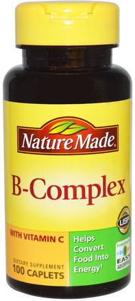 B-Complex with Vitamin C, 100 Caplets by Nature Made-Vitaminer, Vitamin B-Komplex