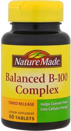Balanced B-100 Complex, 60 Tablets by Nature Made-Vitaminer, Vitamin B-Komplex, Vitamin B-Komplex 100, Vitamin B