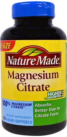 Magnesium Citrate, 120 Liquid Softgels by Nature Made-Kosttillskott, Mineraler, Kalcium Och Magnesium