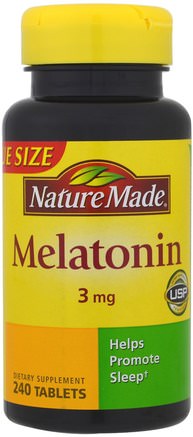 Melatonin, 3 mg, 240 Tablets by Nature Made-Kosttillskott, Sömn