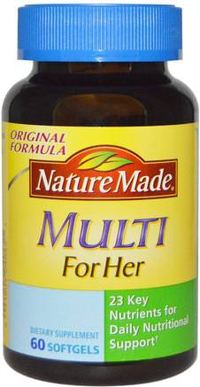 Multi For Her, 60 Softgels by Nature Made-Vitaminer, Kvinnor Multivitaminer
