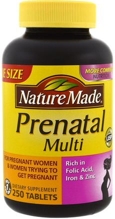 Prenatal Multi, 250 Tablets by Nature Made-Vitaminer, Prenatala Multivitaminer