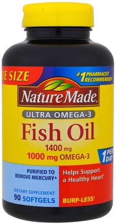 Ultra Omega-3, Fish Oil, 1400 mg, 90 Softgels by Nature Made-Kosttillskott, Efa Omega 3 6 9 (Epa Dha), Fiskolja