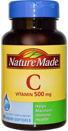 Vitamin C, 500 mg, 60 Liquid Softgels by Nature Made-Vitaminer, Vitamin C, Vitamin C Askorbinsyra