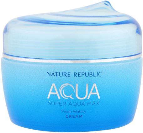 Aqua, Super Aqua Max, Fresh Watery Cream, 2.70 fl oz (80 ml) by Nature Republic-Skönhet, Ansiktsvård