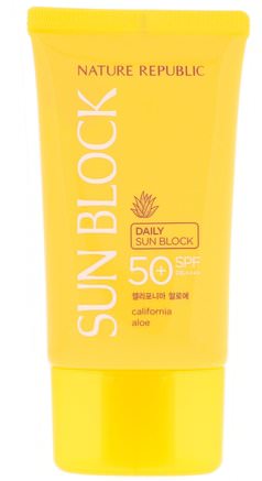 Daily Sun Block, California Aloe, SPF 50 PA++++, 1.92 fl oz (57 ml) by Nature Republic-Skönhet, Ansiktsvård