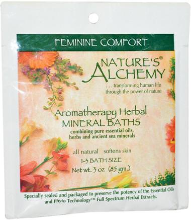 Aromatherapy Herbal Mineral Baths Feminine Comfort, 3 oz (85 g) by Natures Alchemy-Bad, Skönhet, Badsalter