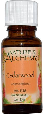 Cedarwood, Essential Oil.5 oz (15 ml) by Natures Alchemy-Bad, Skönhet, Aromaterapi Eteriska Oljor, Cederträolja