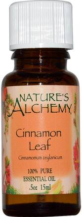 Cinnamon Leaf, Essential Oil.5 oz (15 ml) by Natures Alchemy-Bad, Skönhet, Aromaterapi Eteriska Oljor, Kanelolja