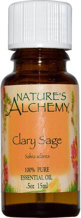 Clary Sage, Essential Oil.5 oz (15 ml) by Natures Alchemy-Bad, Skönhet, Aromterapi Eteriska Oljor, Clary Salviaolja