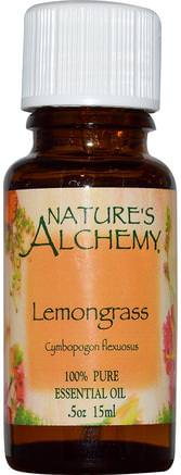 Lemongrass, Essential Oil, 0.5 oz (15 ml) by Natures Alchemy-Bad, Skönhet, Aromaterapi Eteriska Oljor, Citrongräsolja
