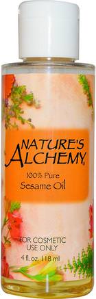 Sesame Oil, 4 fl oz (118 ml) by Natures Alchemy-Hälsa, Hud, Massageolja