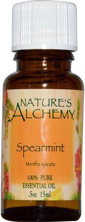 Spearmint, Essential Oil.5 oz (15 ml) by Natures Alchemy-Bad, Skönhet, Aromaterapi Eteriska Oljor, Spearmint Olja