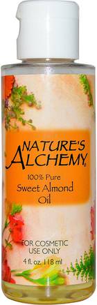 Sweet Almond Oil, 4 fl oz (118 ml) by Natures Alchemy-Hälsa, Hud, Mandelolja, Massageolja