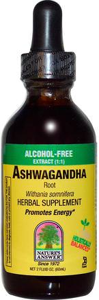 Ashwagandha, 2.000 mg, 2 fl oz (60 ml) by Natures Answer-Örter, Ashwagandha Medania Somnifera, Adaptogen