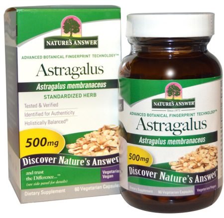 Astragalus, 500 mg, 60 Vegetarian Capsules by Natures Answer-Hälsa, Kall Influensa Och Virus, Astragalus, Kosttillskott, Adaptogen