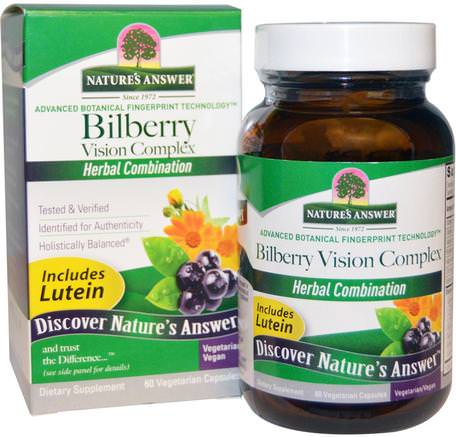 Bilberry Vision Complex, 60 Vegetarian Capsules by Natures Answer-Hälsa, Ögonvård, Visionvård, Vision