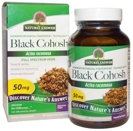 Black Cohosh, Full Spectrum Herb, 50 mg, 90 Vegetarian Capsules by Natures Answer-Hälsa, Kvinnor, Svart Cohosh