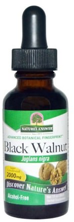 Black Walnut, Alcohol-Free, 2000 mg, 1 fl oz (30 ml) by Natures Answer-Örter, Svart Valnöt