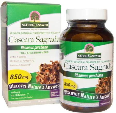 Cascara Sagrada, Full Spectrum Herb, 850 mg, 90 Vegetarian Capsules by Natures Answer-Örter, Cascara Sagrada