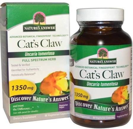 Cats Claw, 1350 mg, 90 Vegetarian Capsules by Natures Answer-Örter, Katter Klo (Ua De Gato)