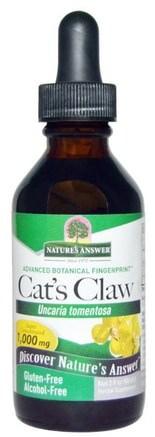 Cats Claw, Alcohol-Free, 1.000 mg, 2 fl oz (60 ml) by Natures Answer-Örter, Katter Klo (Ua De Gato)