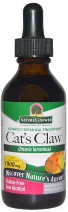 Cats Claw, Low Alcohol, 1000 mg, 2 fl oz (60 ml) by Natures Answer-Örter, Katter Klo (Ua De Gato)